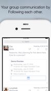 Your group communication by Following each other.
