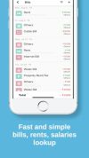Fast and simple bills, rents, salaries lookup