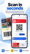 Open any card in seconds and switch between barcode and QR code for easy scanning at checkout.