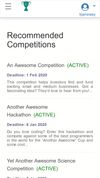 Browse through your curated list of competitions