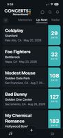 Countdown concerts that you are attending.