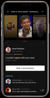 Listeners can create audio and video replies directly on top of episodes.