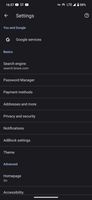 settings page