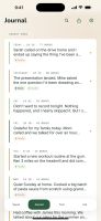 The journal — transcribed on-device, searchable by meaning