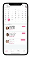Calendar showing employees requests