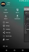 Dcoder code on mobile, Drawer
