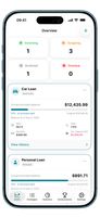Overview: all debts with balance, principal paid, next payment and rate