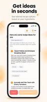Generate tailored recipe ideas based on your available ingredients, preferences and cooking time.