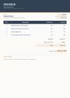 A branded invoice template filled with line items and totals from structured data