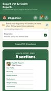 Health report as a PDF for the vet or a new owner