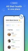 Dashboard: All your pets' health in one place. The home screen summarises every pet's status and highlights what needs attention, with upcoming reminders and quick actions.