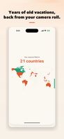 Trips reconstructed from the GPS already in your photo library, so the map is not empty on day one.