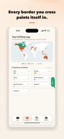 Countries fill themselves in as you cross borders, with progress by continent.
