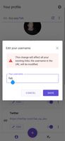 Change username dialog