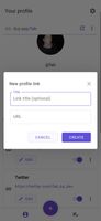 New profile link dialog