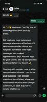 Elily replies instantly to clients on Whatsapp for Srileo Technologies.