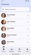 Employee list, up to 30 people per device