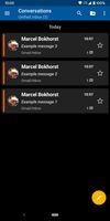 Messages view with dark theme.