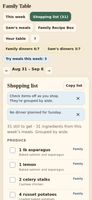 One weekly shopping list, built from your plan automatically.
