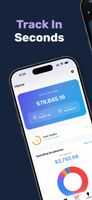 Complete financial picture at a glance. Total balance, monthly income vs expenses, Financial Health Score, and spending breakdown, all on one home screen.