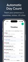Flamingo Compliance automatically logs countries, US states, and select US cities visited, with precise day and night counts.