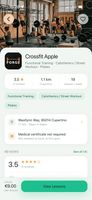 Gym page with disciplines, location, reviews and price per class.