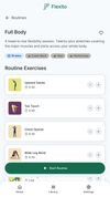 Example of a single routine with exercises