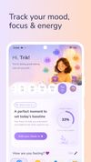 Make quick daily check-ins to track your mood, focus, energy and flow.