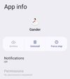 Android's App info for Gander: no permissions requested