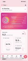 Shot Day dashboard with dose reminders, medication logging and a daily overview.