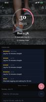 Track progress on your Run a 5K goal with daily check-ins, star ratings, and a streak that keeps you consistent.