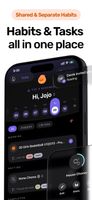 Habi habit tracking dashboard with daily habits and streak counters