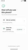 Pick a role: this phone becomes the camera, or the viewer.