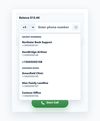 Dialer input with synthetic recent numbers and address-book contacts.