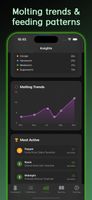 Track molting trends, feeding patterns, and activity insights across your collection.