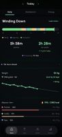 Daily view: eating, digesting and fat-burn timeline, weight trend and macros