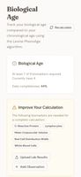 Biological Age calculation based on recent lab exams