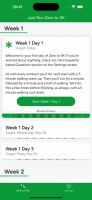 Week 1 of Zero to 5K training plan shown in Just Run app in light-mode.