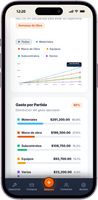 Curva S semanal y evolución de obra. Analiza la distribución de costos entre materiales, mano de obra y subcontratos.