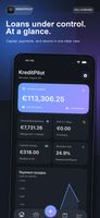 English KreditPilot dashboard with available capital, outstanding balance, upcoming payments, interest income and payment history.