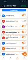 Turn any group on or off. Newly joined ones are flagged automatically.
