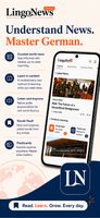 Curated world news in German, with in-context glosses, audio, a vocabulary vault and flashcards.