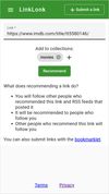 Submit a link to content you liked to recommend it to other users that liked your other recommendations.
