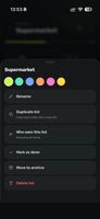 Per list options: colour, rename, duplicate, and who at home can see the list.