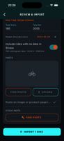 Add a bike and photo from imported rides.
