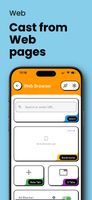 The built-in browser detects videos on web pages and casts them