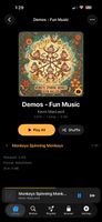 Album detail view with track listing and lossless audio format info