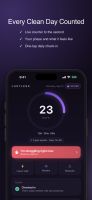 Today: clean days counted live, your phase, the panic button and a daily check-in