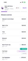 Own customer booking page