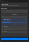 Downloading the selected macOS installer while showing its current stage, transfer speed and progress